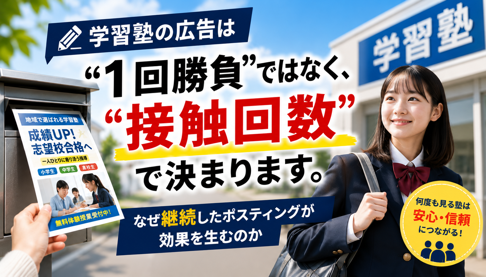 学習塾の広告は“1回勝負”ではなく、“接触回数”で決まります。
